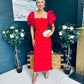 Ivy Embellished Occasion Dress Red