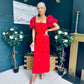 Ivy Embellished Occasion Dress Red