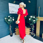 Ivy Embellished Occasion Dress Red