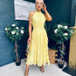 Francesca Detailed Midi Dress Yellow