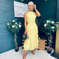 Francesca Detailed Midi Dress Yellow