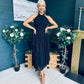 Francesca Detailed Midi Dress Black