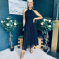 Francesca Detailed Midi Dress Black