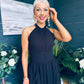 Francesca Detailed Midi Dress Black