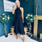 Francesca Detailed Midi Dress Black