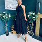 Francesca Detailed Midi Dress Black