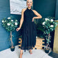 Francesca Detailed Midi Dress Black