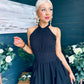 Francesca Detailed Midi Dress Black