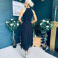 Francesca Detailed Midi Dress Black