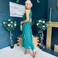 Francesca Detailed Midi Dress Forest