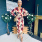 Elsa Long Sleeve Asymmetric Brown Print