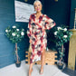 Elsa Long Sleeve Asymmetric Brown Print