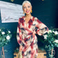 Elsa Long Sleeve Asymmetric Brown Print