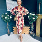 Elsa Long Sleeve Asymmetric Brown Print