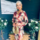 Elsa Long Sleeve Asymmetric Brown Print