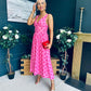 Jordyn Banded Midi Dress Pink