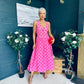 Jordyn Banded Midi Dress Pink