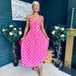 Jordyn Banded Midi Dress Pink