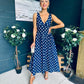 Jordyn Banded Midi Dress Navy