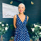 Jordyn Banded Midi Dress Navy