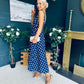 Jordyn Banded Midi Dress Navy