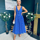 Jordyn Banded Midi Dress Blue