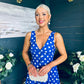 Jordyn Banded Midi Dress Blue