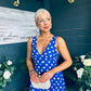 Jordyn Banded Midi Dress Blue