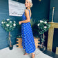 Jordyn Banded Midi Dress Blue