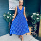Jordyn Banded Midi Dress Blue