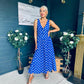 Jordyn Banded Midi Dress Blue