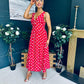 Jordyn Banded Midi Dress Red