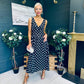Jordyn Banded Midi Dress Black