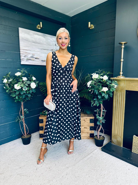 Jordyn Banded Midi Dress Black