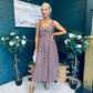 Jordyn Banded Midi Dress Chocolate