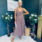 Jordyn Banded Midi Dress Chocolate