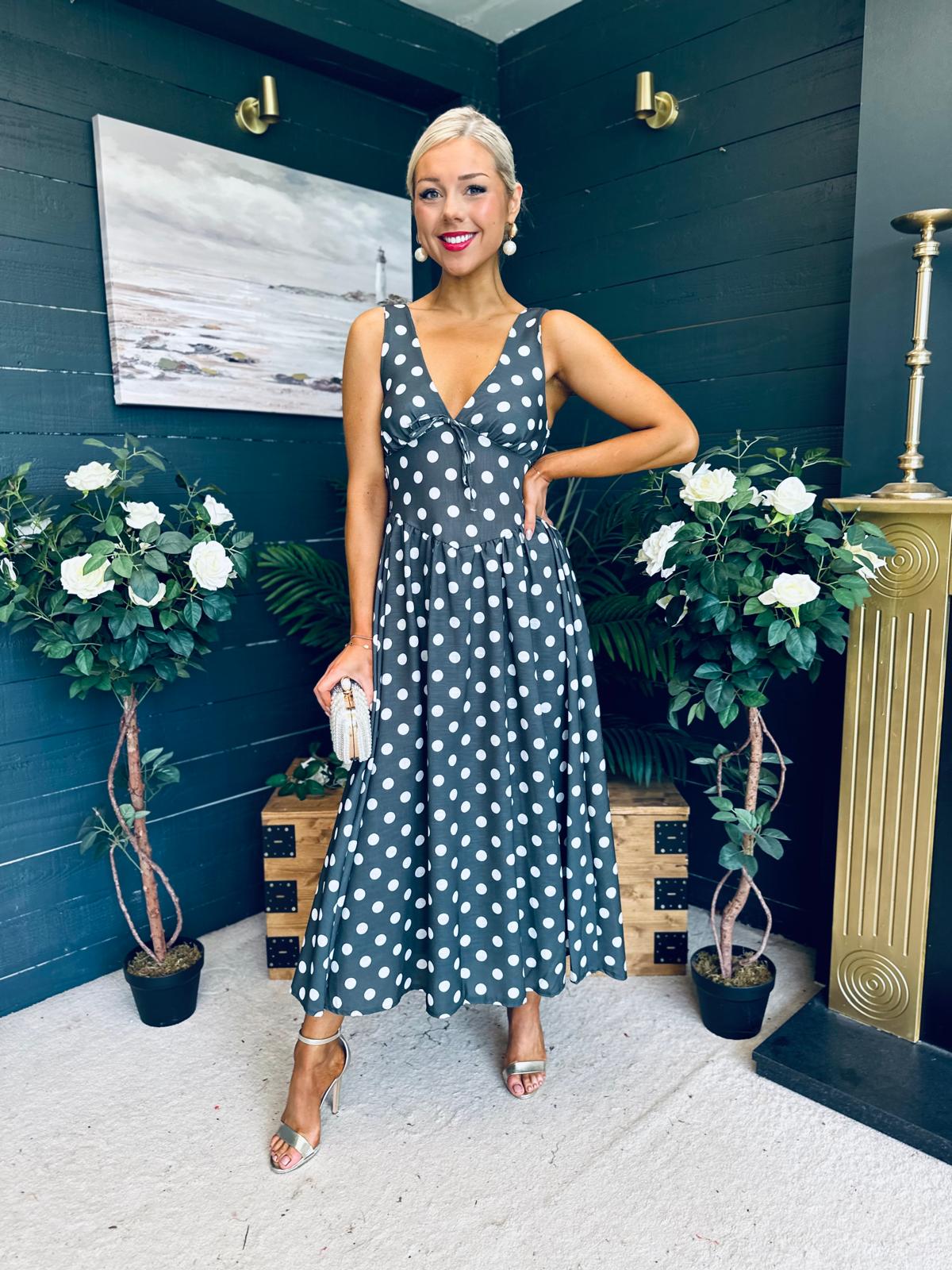 Jordyn Banded Midi Dress Khaki