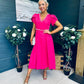 Collins Pearl Detail Occasion Dress Raspberry Pink