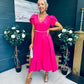 Collins Pearl Detail Occasion Dress Raspberry Pink