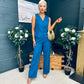 Bobbi Waistcoat & Jo Trouser Set Petrol Blue