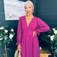 Cliona Banded Midi Dress Berry