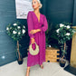 Cliona Banded Midi Dress Berry