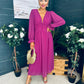Cliona Banded Midi Dress Berry