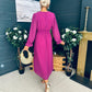 Cliona Banded Midi Dress Berry