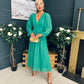 Cliona Banded Midi Dress Emerald