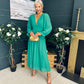 Cliona Banded Midi Dress Emerald