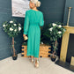 Cliona Banded Midi Dress Emerald