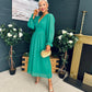 Cliona Banded Midi Dress Emerald