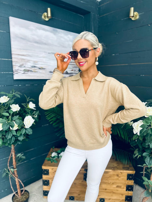 Dayton Soft Knit Jumper Beige