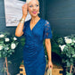 Natasha Angel Sleeve Midi Dress In Navy Lace